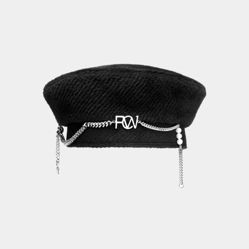 PHOENIX METAL-DECORATED BERET made by Feng Chen Wang