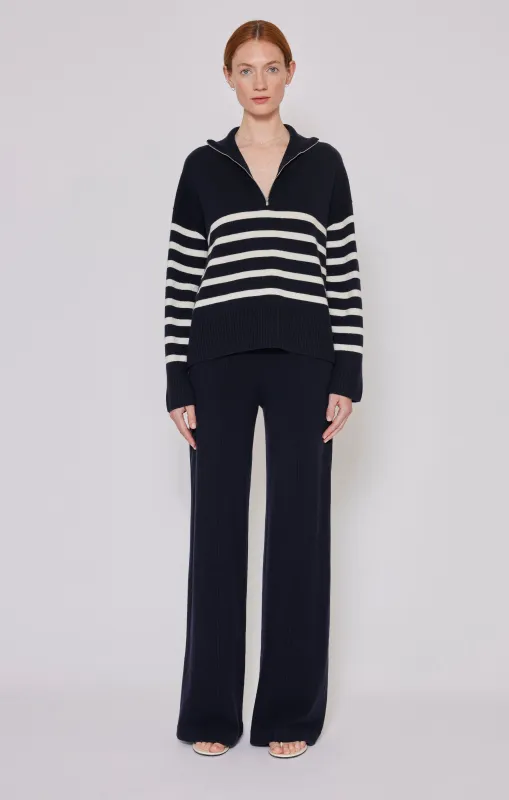 Wandsworth Sweater Sample - Ivory & Navy Stripes made by arch4