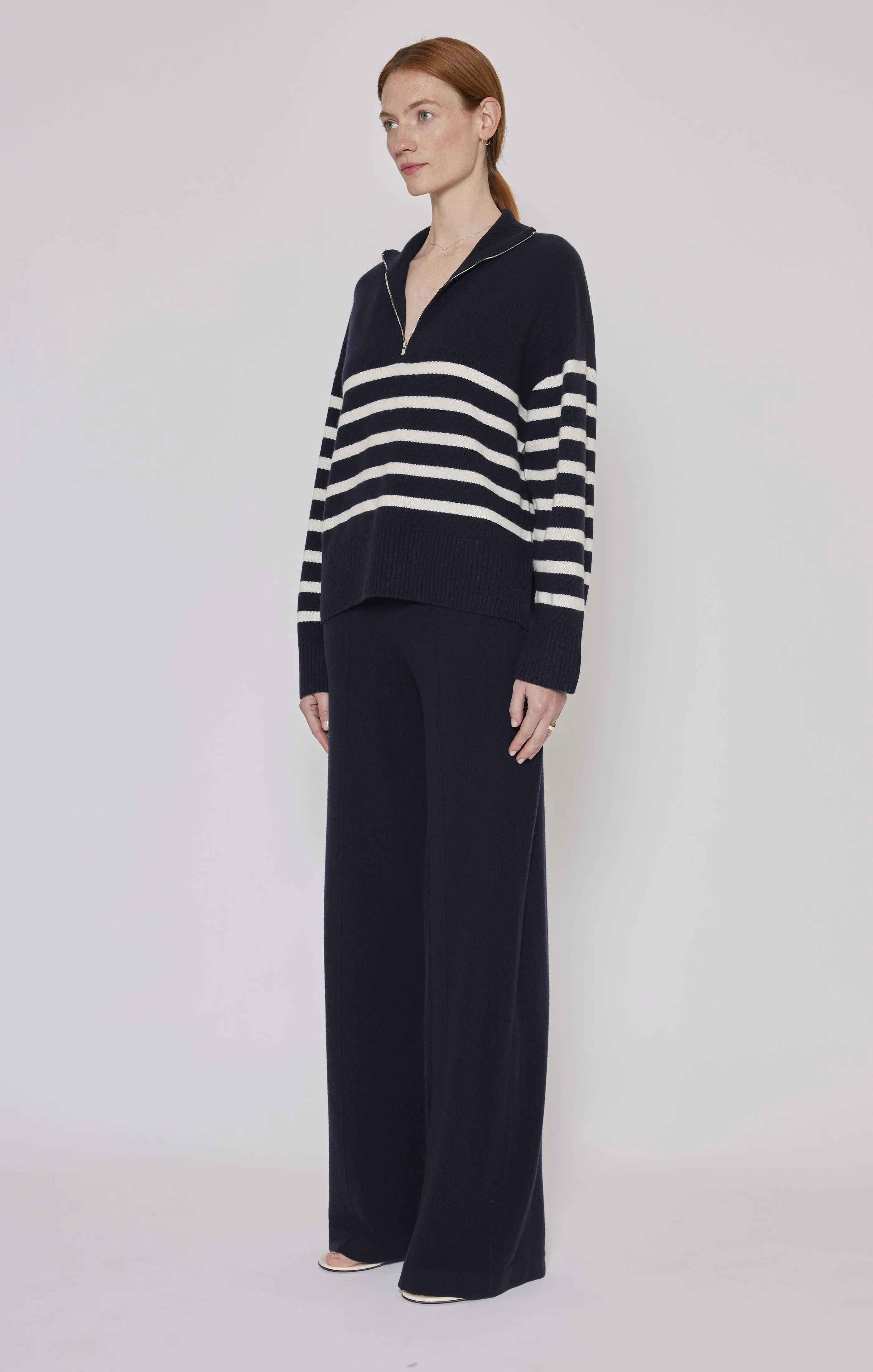 Wandsworth Sweater Sample - Ivory & Navy Stripes sold by arch4 product image thumbnail 2