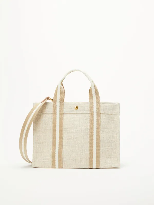 Tote M - Summer Tweed Rope Beige made by Rue de Verneuil