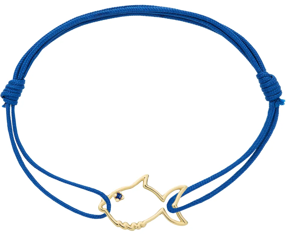 PECECITO ZAFIRO AZUL CORD BRACELET made by Aliita