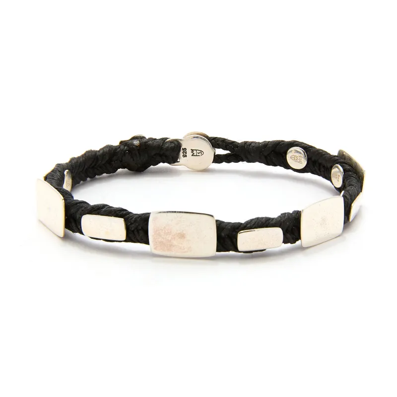 Mixed Quadrate Studded Fishtail Button Bracelet in Ebony made by Scosha