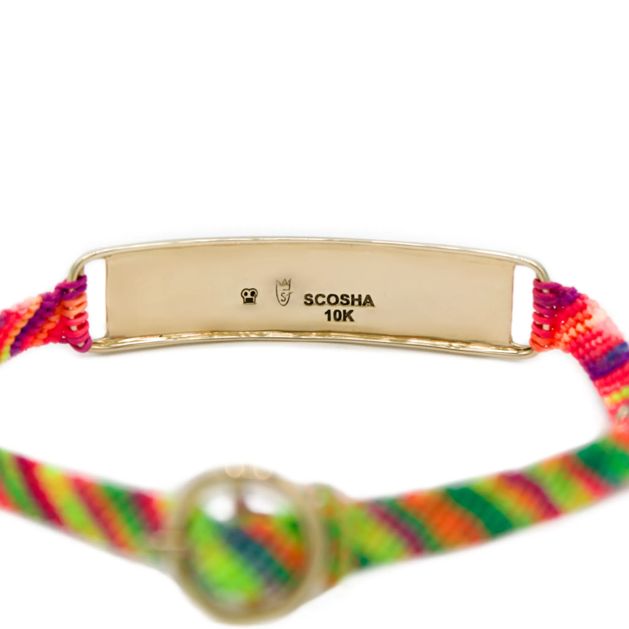 Slim Gold ID Belt Bracelet in Rainbow sold by Scosha product image thumbnail 3