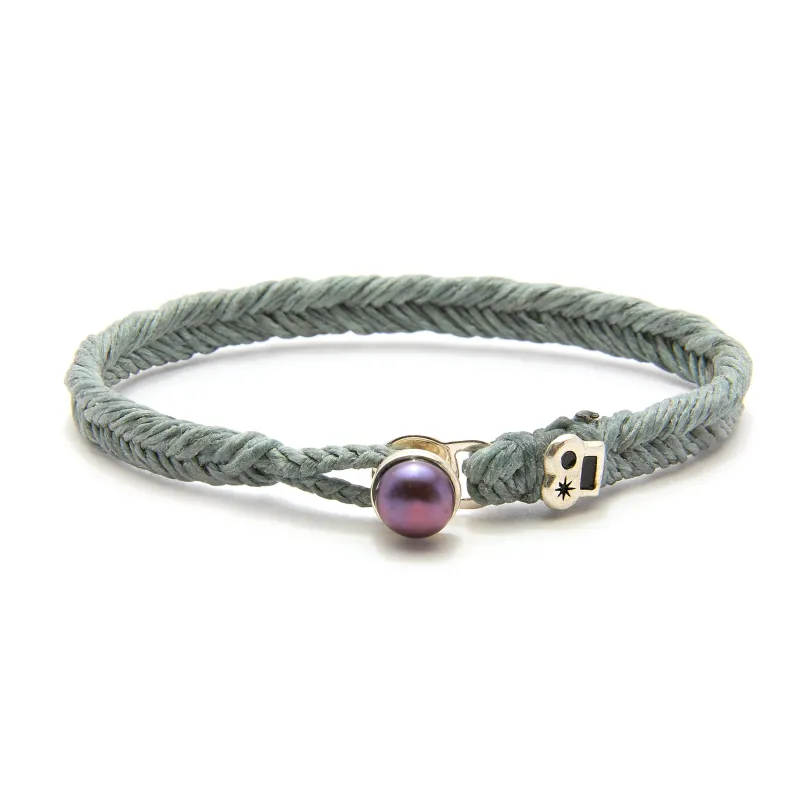 Max Icon Fishtail Button Bracelet in Grey made by Scosha