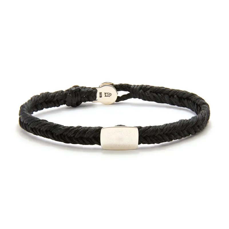 Quadrate Stud Fishtail Button Bracelet in Ebony made by Scosha