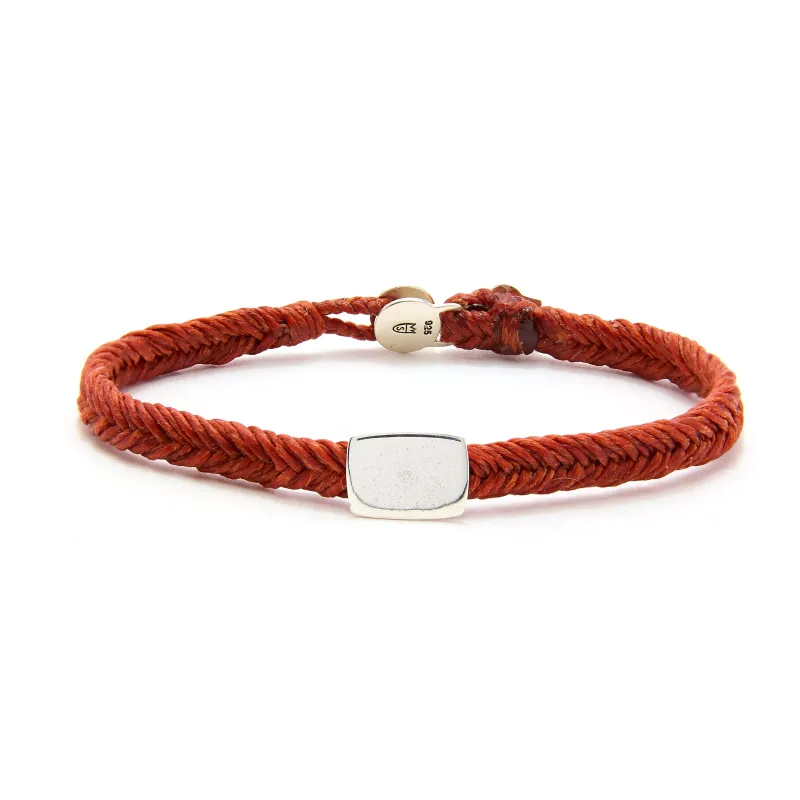 Quadrate Stud Fishtail Button Bracelet in Rust made by Scosha