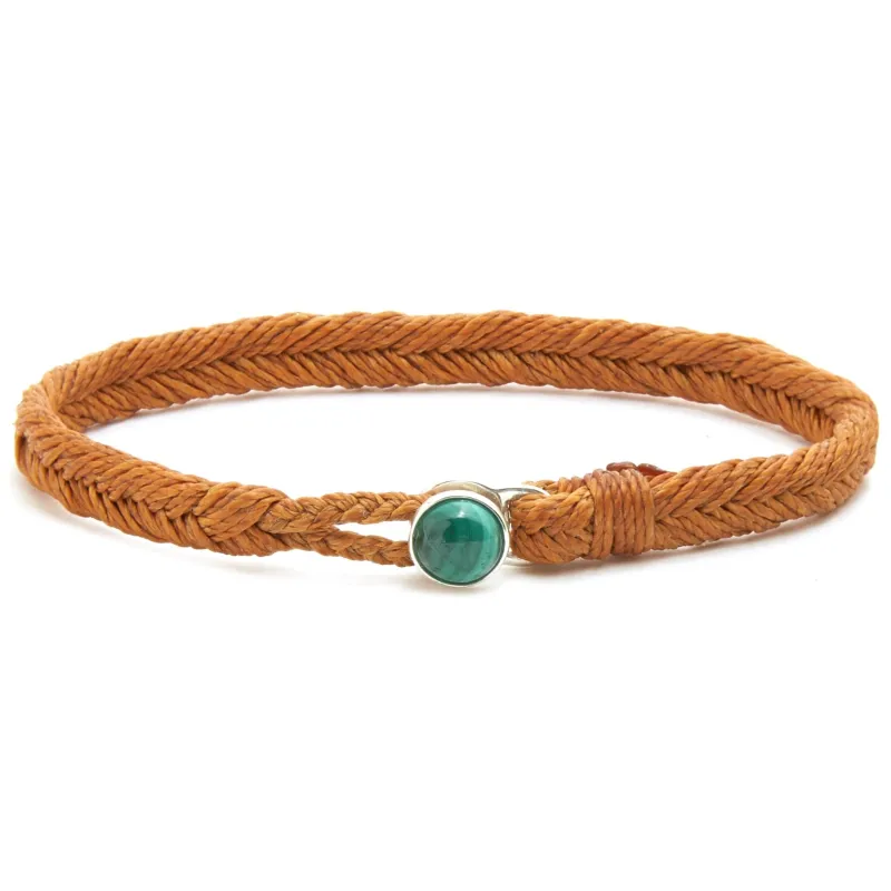 Classic Fishtail Malachite Button in Burnt Orange made by Scosha
