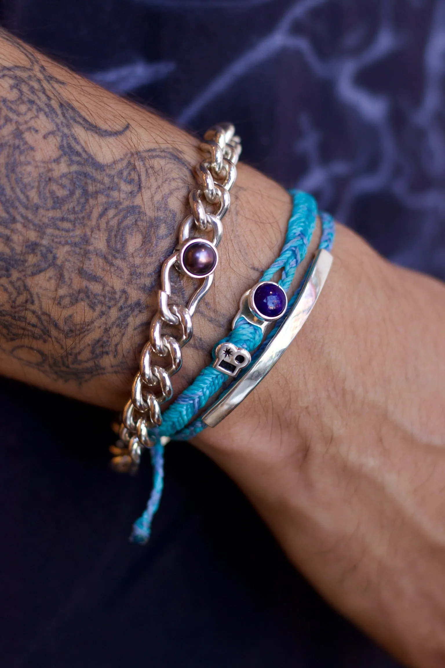 Max Icon Fishtail Button Bracelet in Turquoise Fleck sold by Scosha product image thumbnail 2
