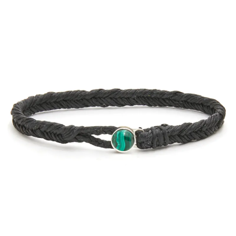 Malachite Button Fishtail in Black made by Scosha