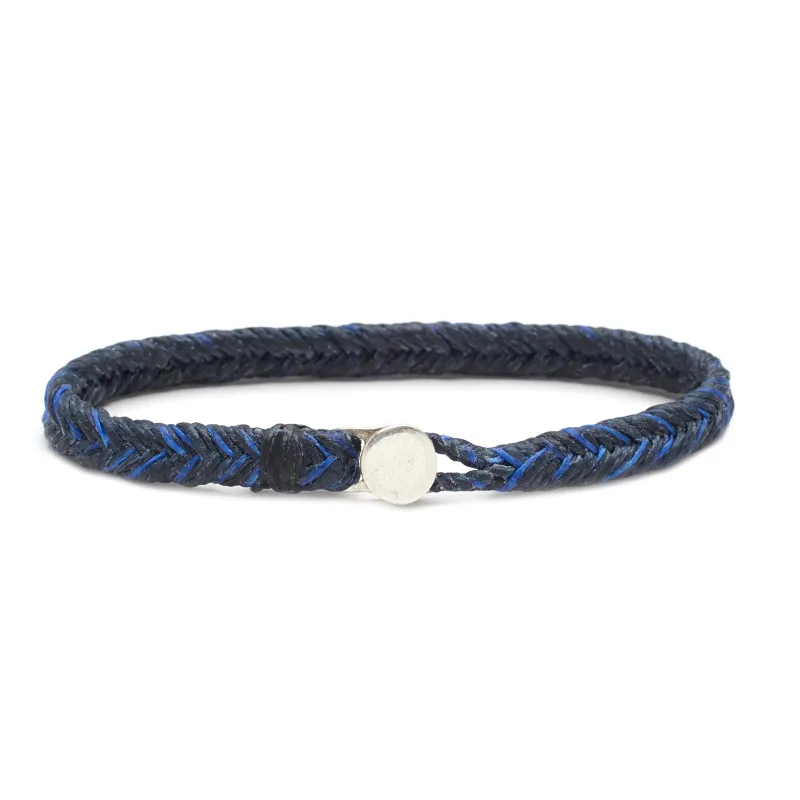 Classic Fishtail Button in Denim Royal Fleck made by Scosha