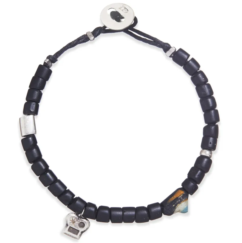 Max Charm Bead Bracelet in Black made by Scosha