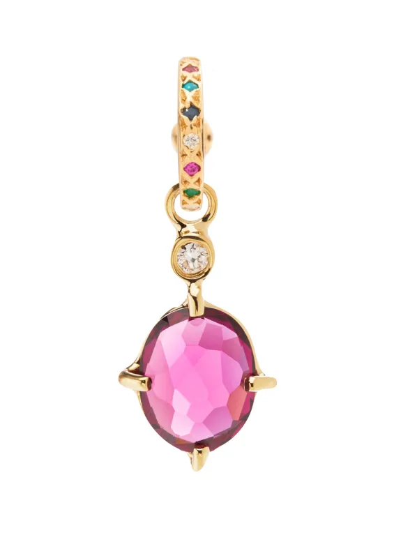 Alice Earring with Rhodolite Garnet made by Scosha