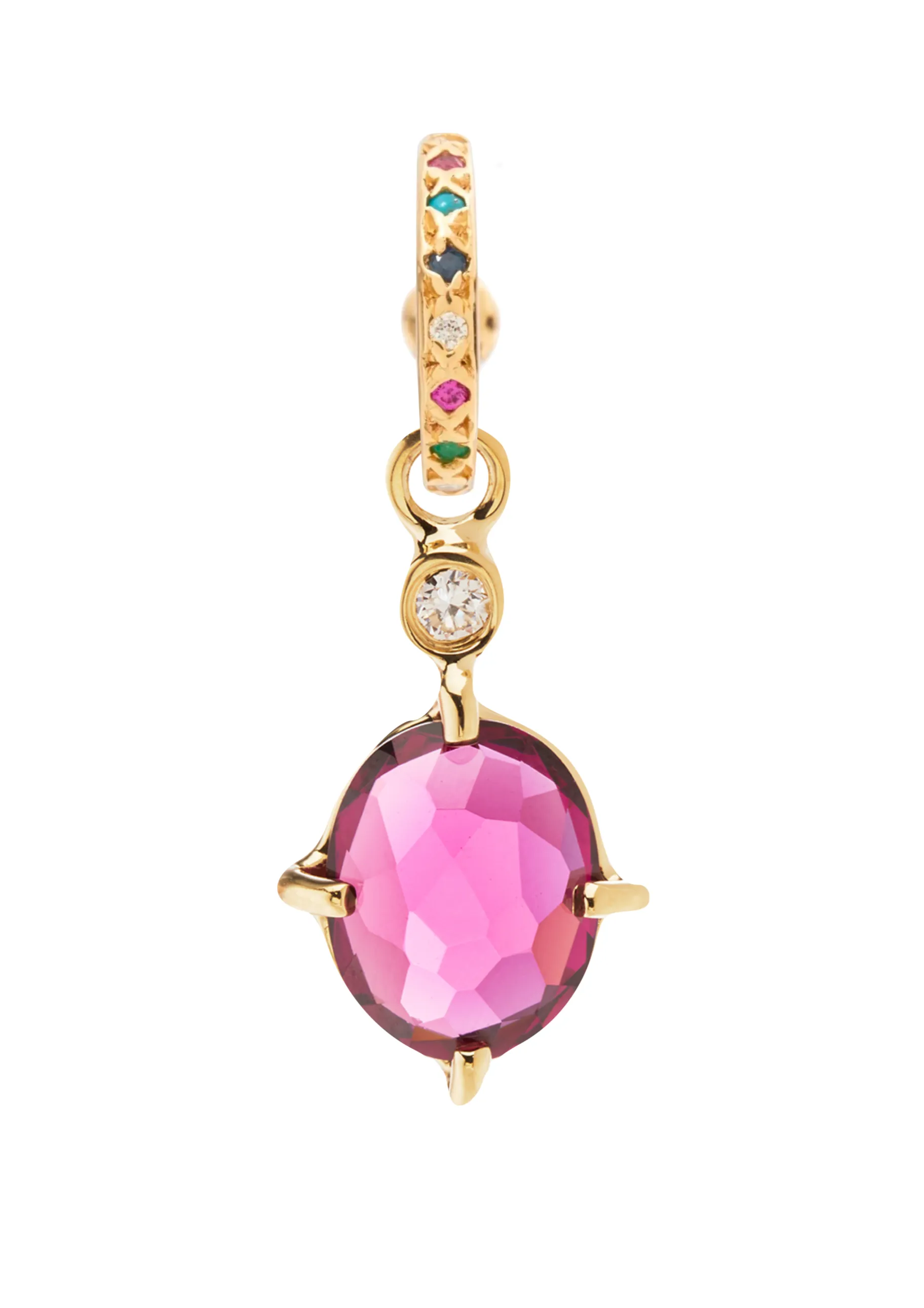 Alice Earring with Rhodolite Garnet sold by Scosha