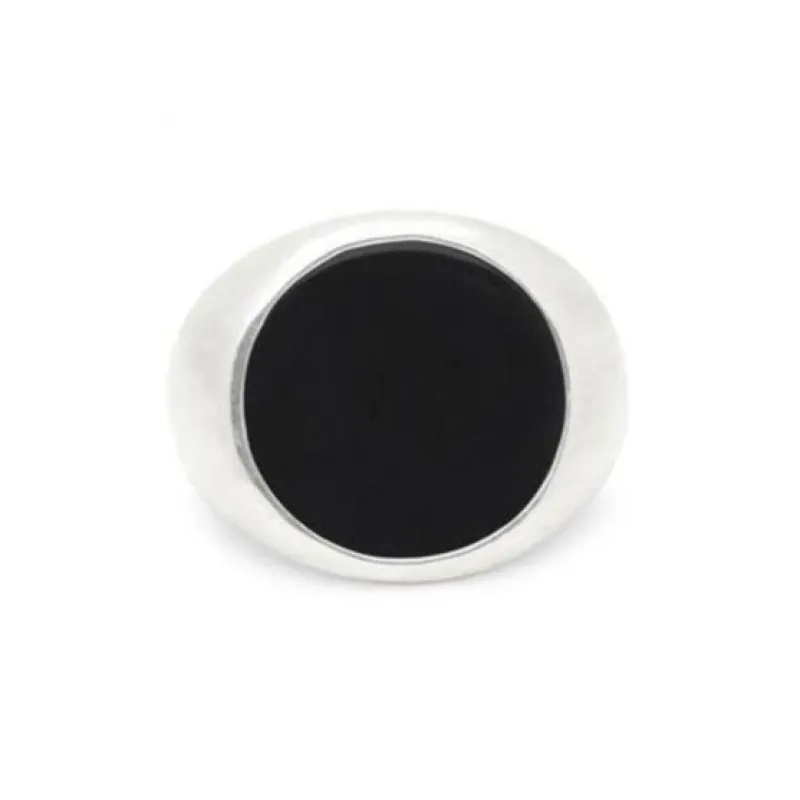 The Onyx Tablet Ring in Silver made by Scosha