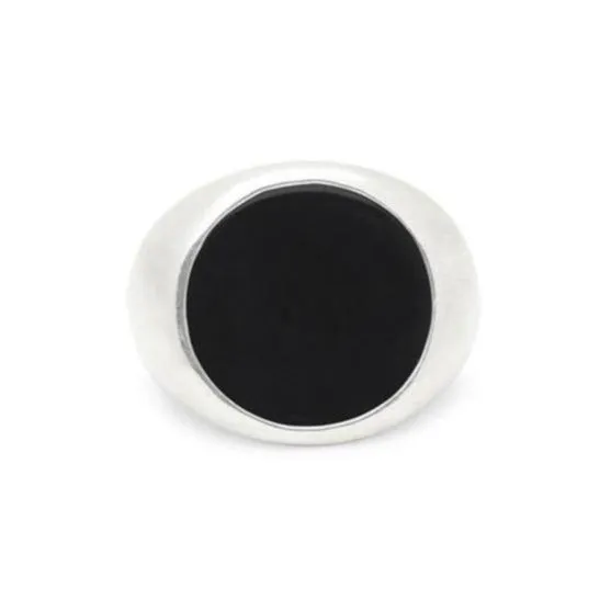 The Onyx Tablet Ring in Silver sold by Scosha