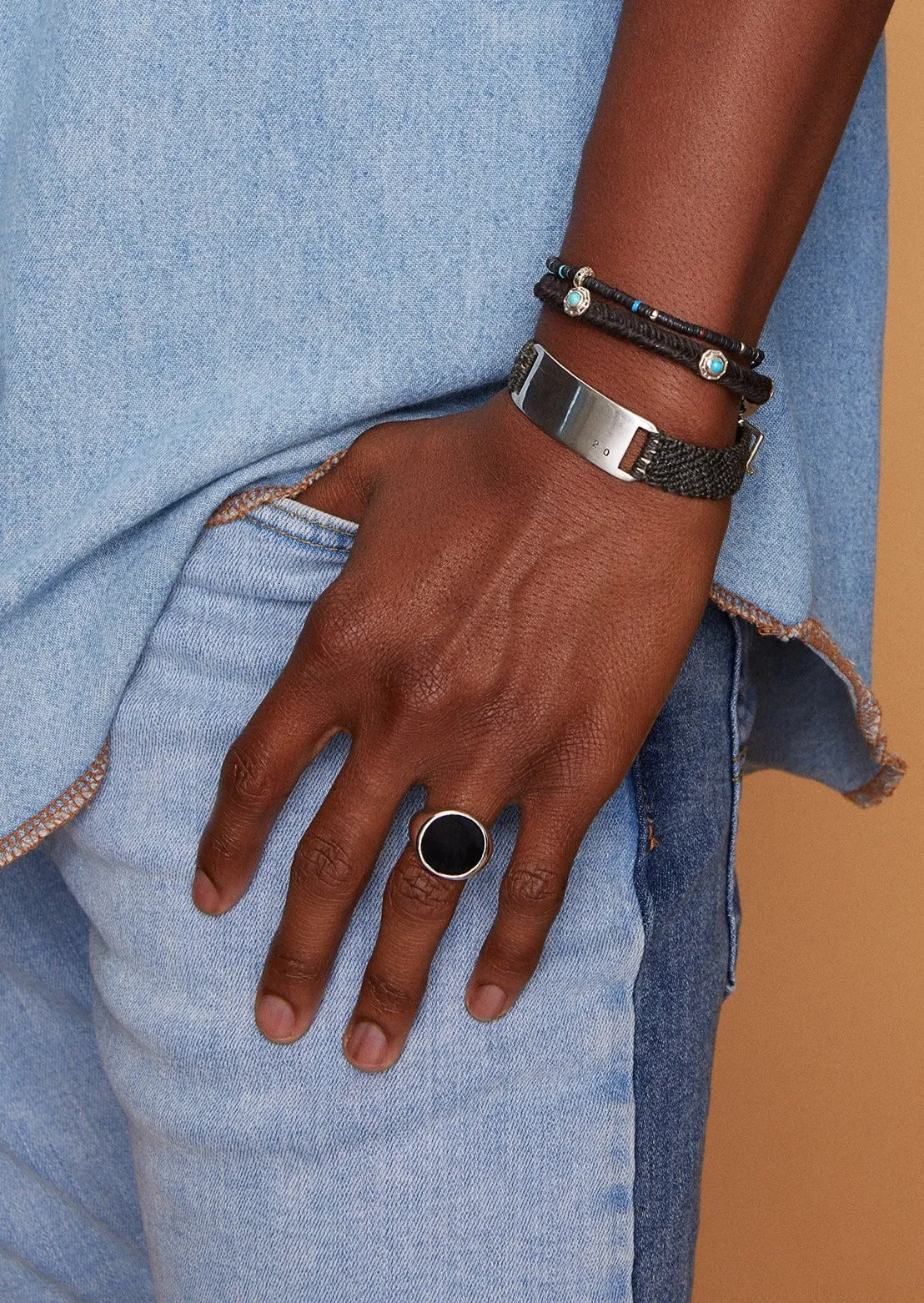 The Onyx Tablet Ring in Silver sold by Scosha product image thumbnail 2