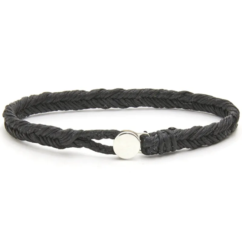 Classic Fishtail Button Bracelet in Black made by Scosha