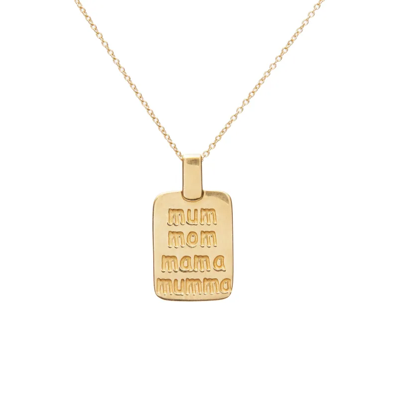 Mumma Sketch Tag Necklace made by Scosha
