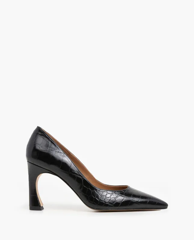 Leonie Croco Leather Black made by Flattered