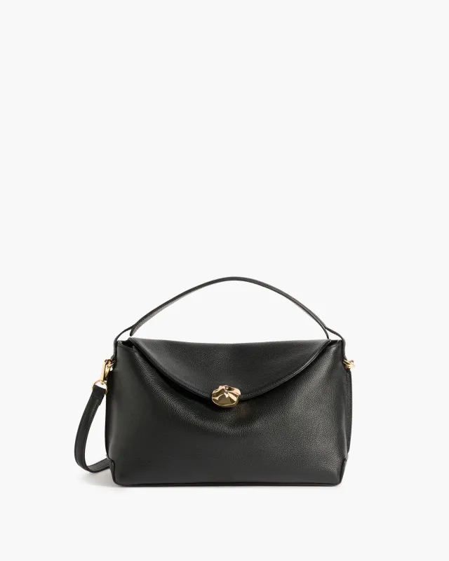 Hanna Grande Bag Grained Leather Black made by Flattered