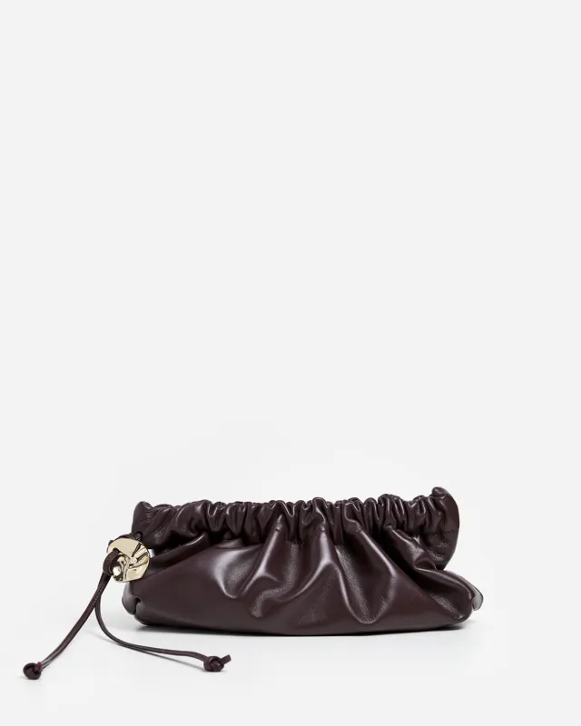 Cissi Clutch Bag Leather Burgundy made by Flattered