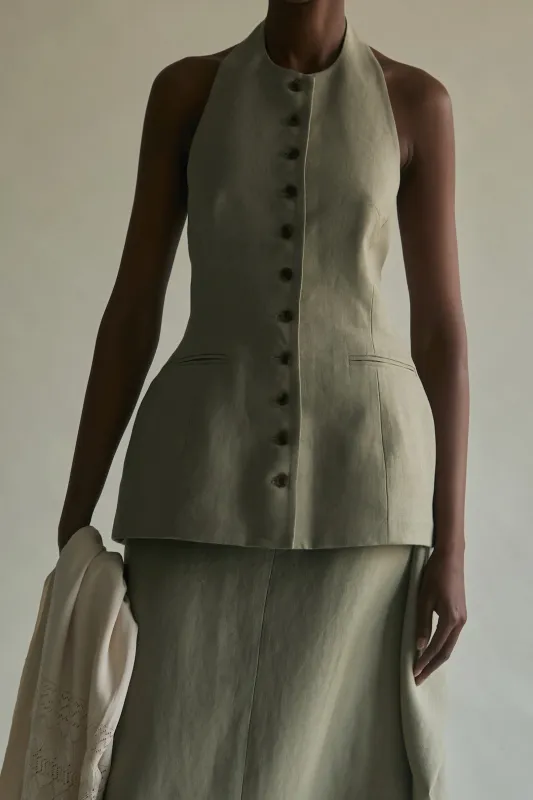 Lupita Top in Linen made by Heirlome