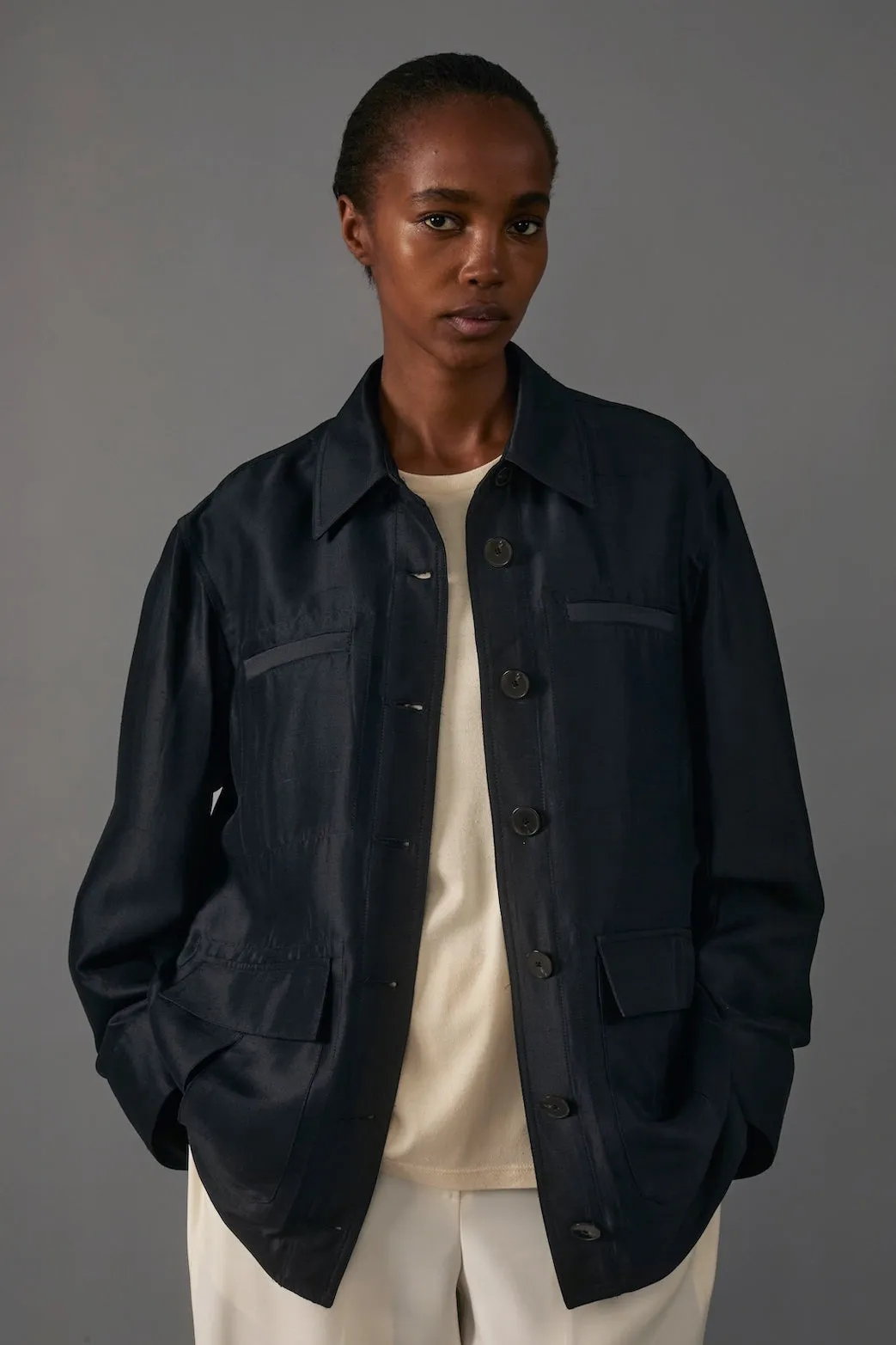 Barn Jacket in Silk sold by Heirlome
