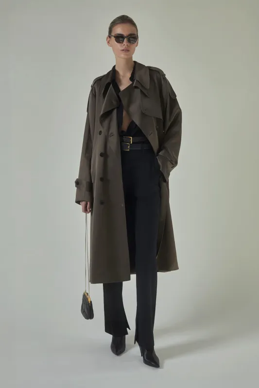 Maggie Silk Trench made by Heirlome