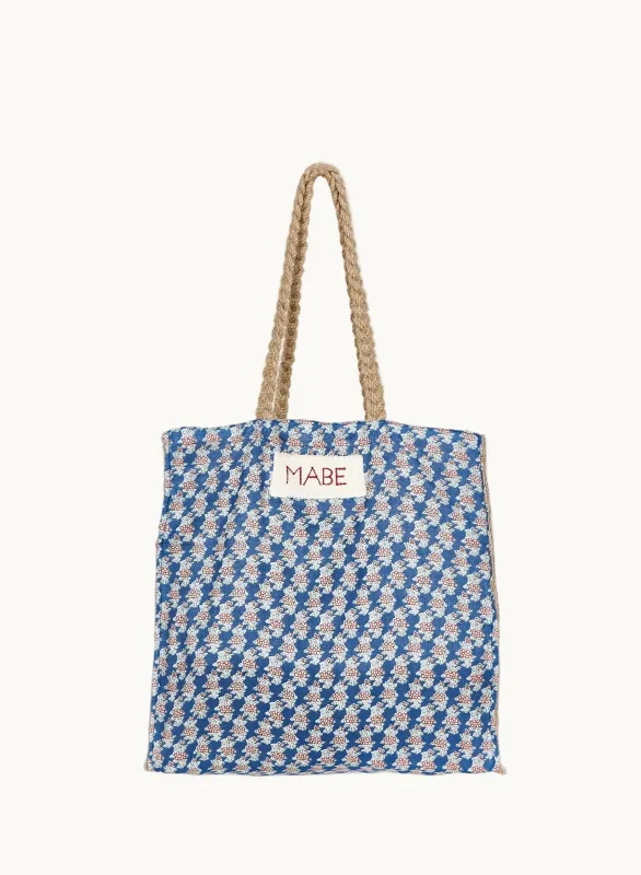 Blockprint & Jute Tote made by M.A.B.E.