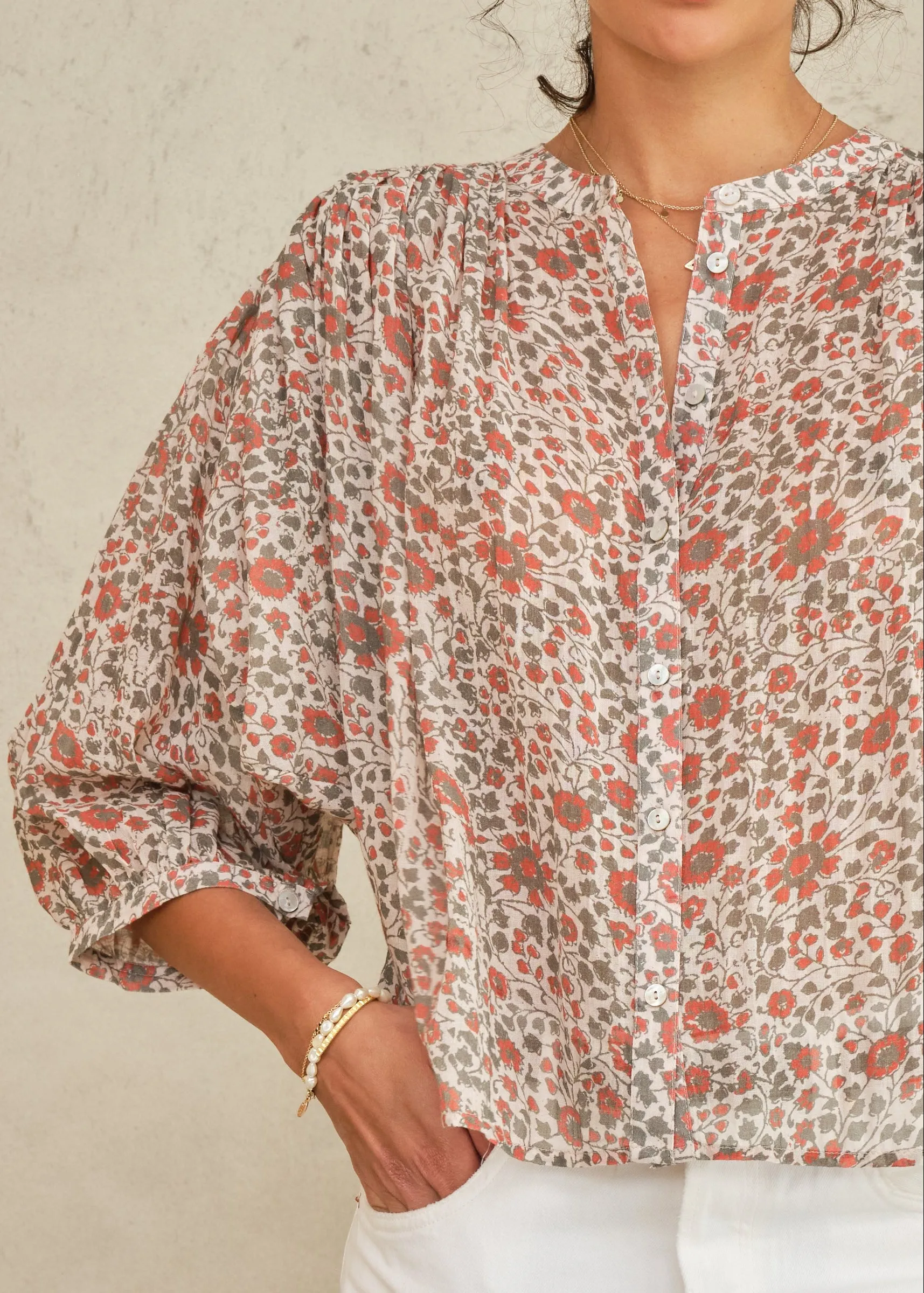 Della Long Sleeve Top - Rust/Khaki sold by M.A.B.E. product image thumbnail 4