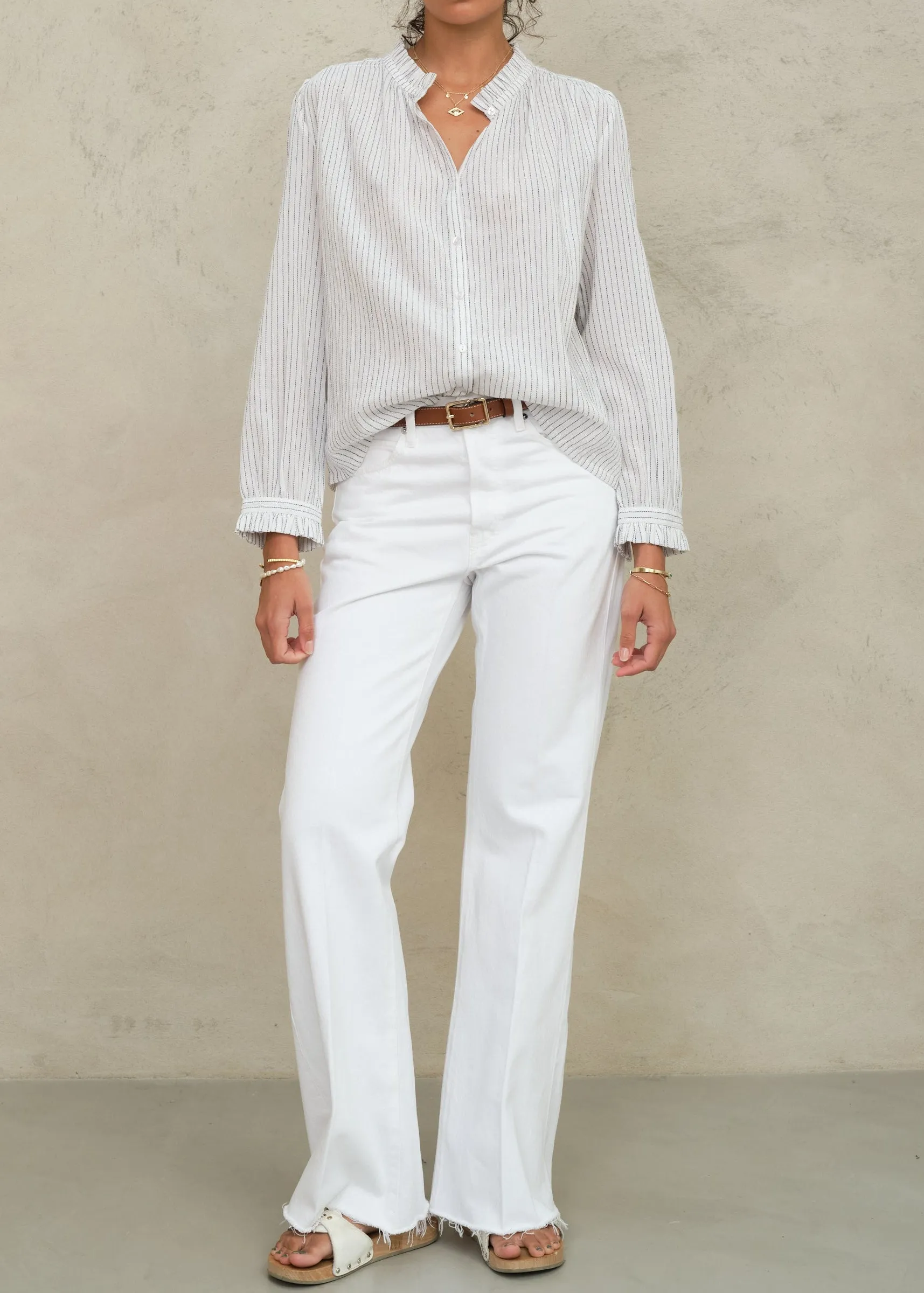 Chrissie Long Sleeve Top - White Stripe sold by M.A.B.E. product image thumbnail 2