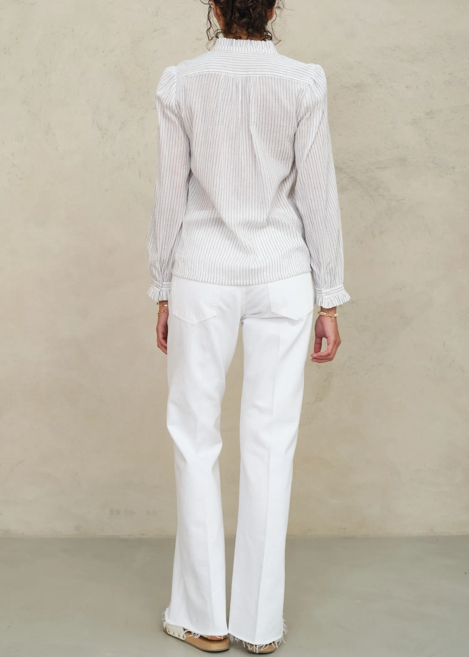 Chrissie Long Sleeve Top - White Stripe sold by M.A.B.E. product image thumbnail 3