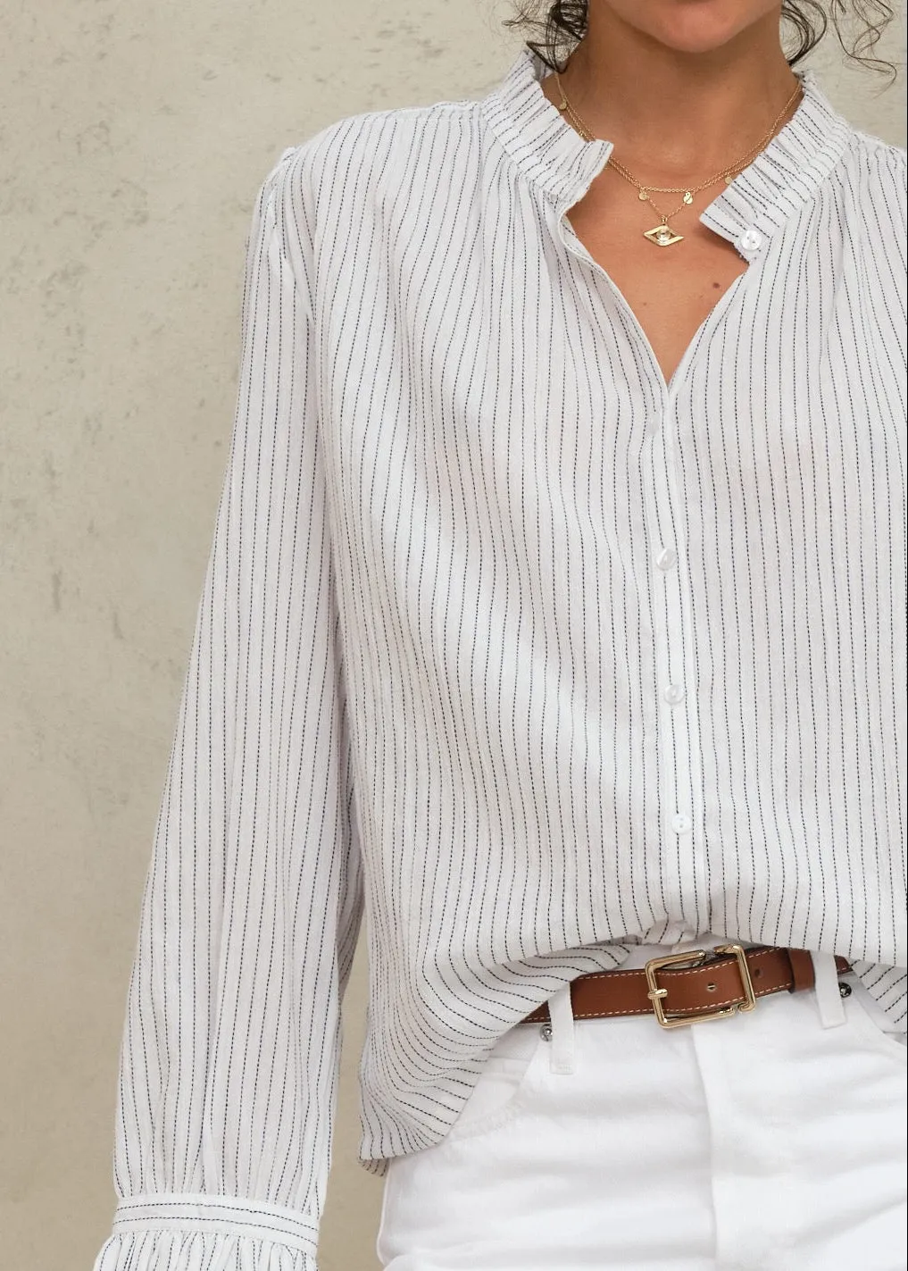 Chrissie Long Sleeve Top - White Stripe sold by M.A.B.E. product image thumbnail 4