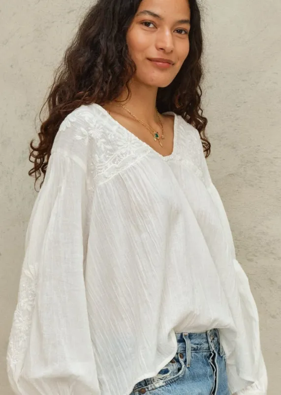 Loren Long Sleeve Top - Ecru made by M.A.B.E.