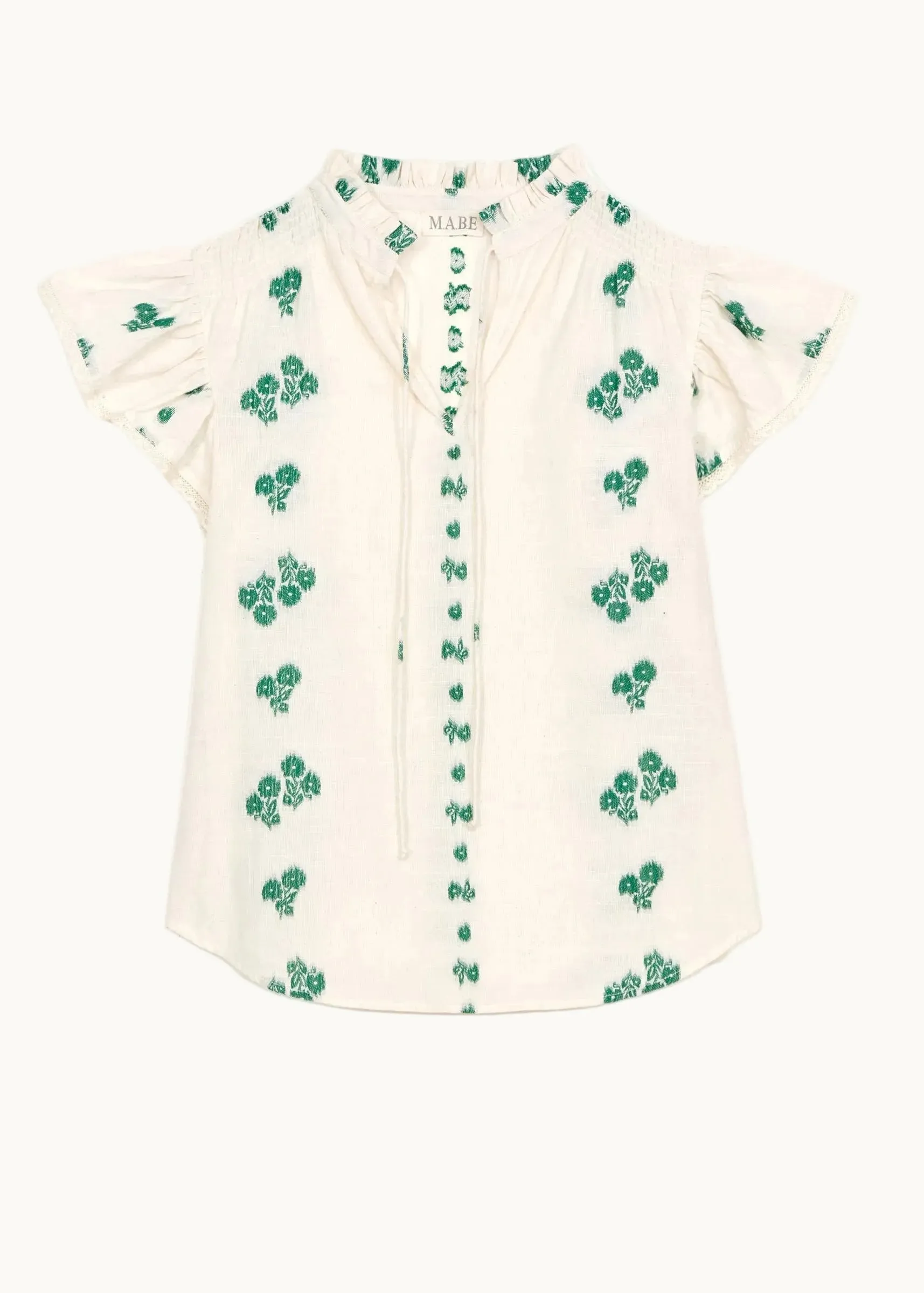 Iris Frill Short Sleeve Top - Green sold by M.A.B.E. product image thumbnail 4