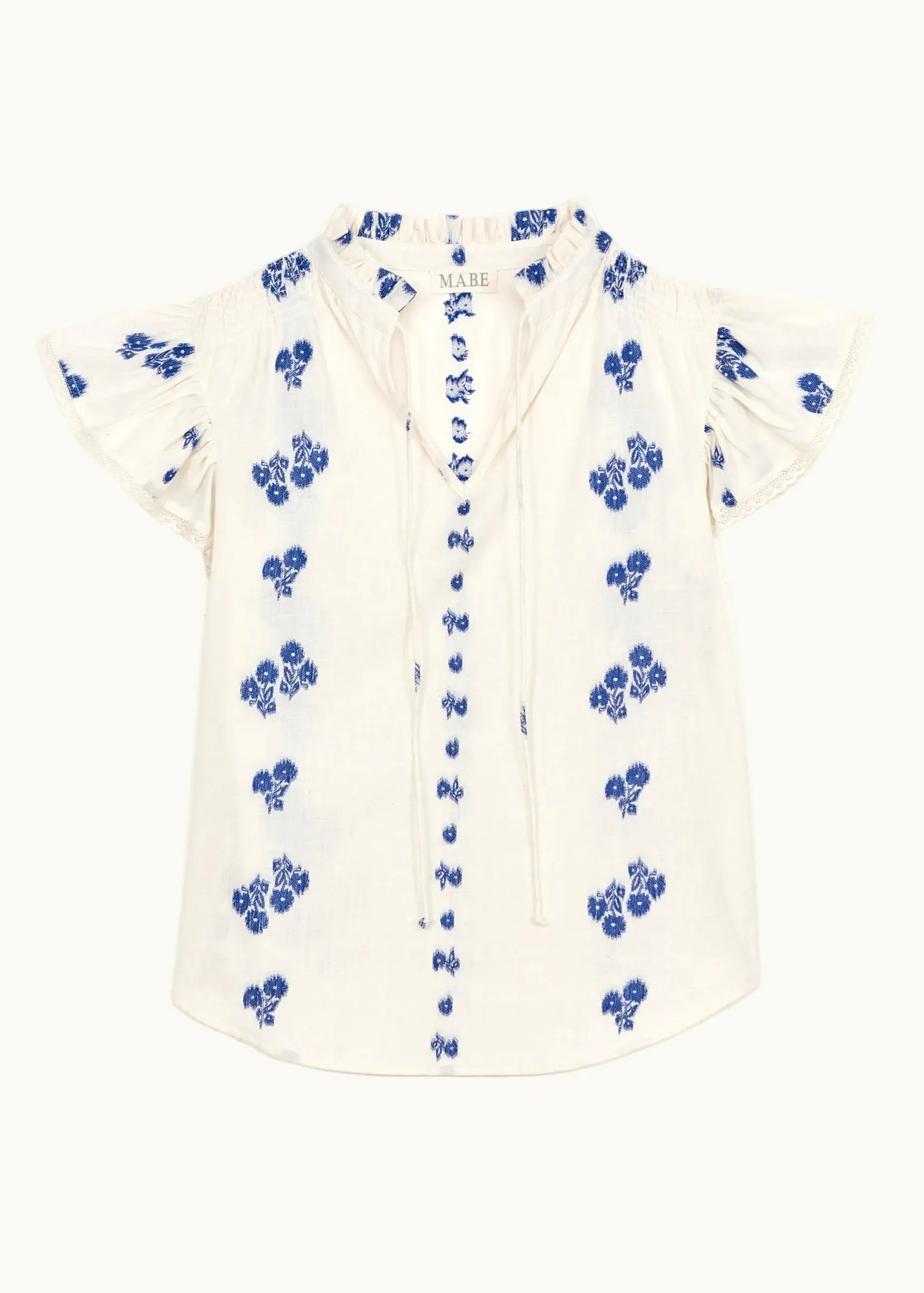 Iris Frill Short Sleeve Top - Blue sold by M.A.B.E. product image thumbnail 4