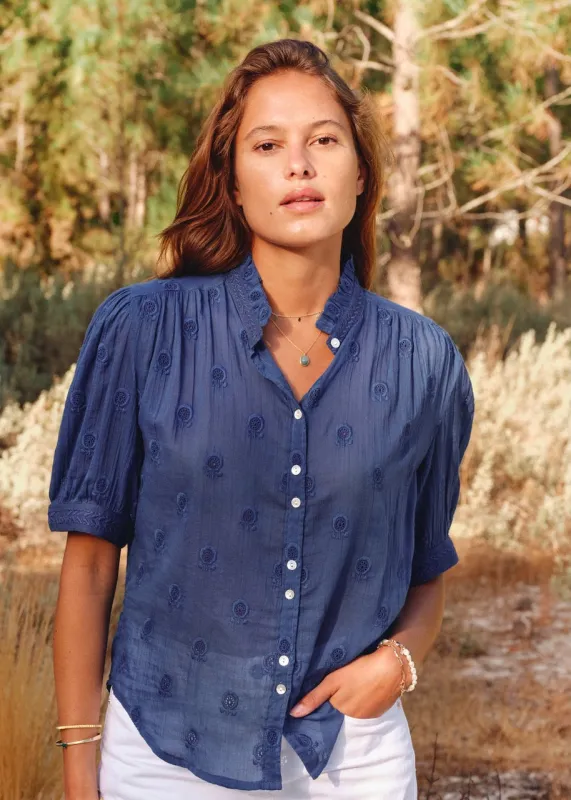 Frani Short Sleeve Top - Cobalt made by M.A.B.E.