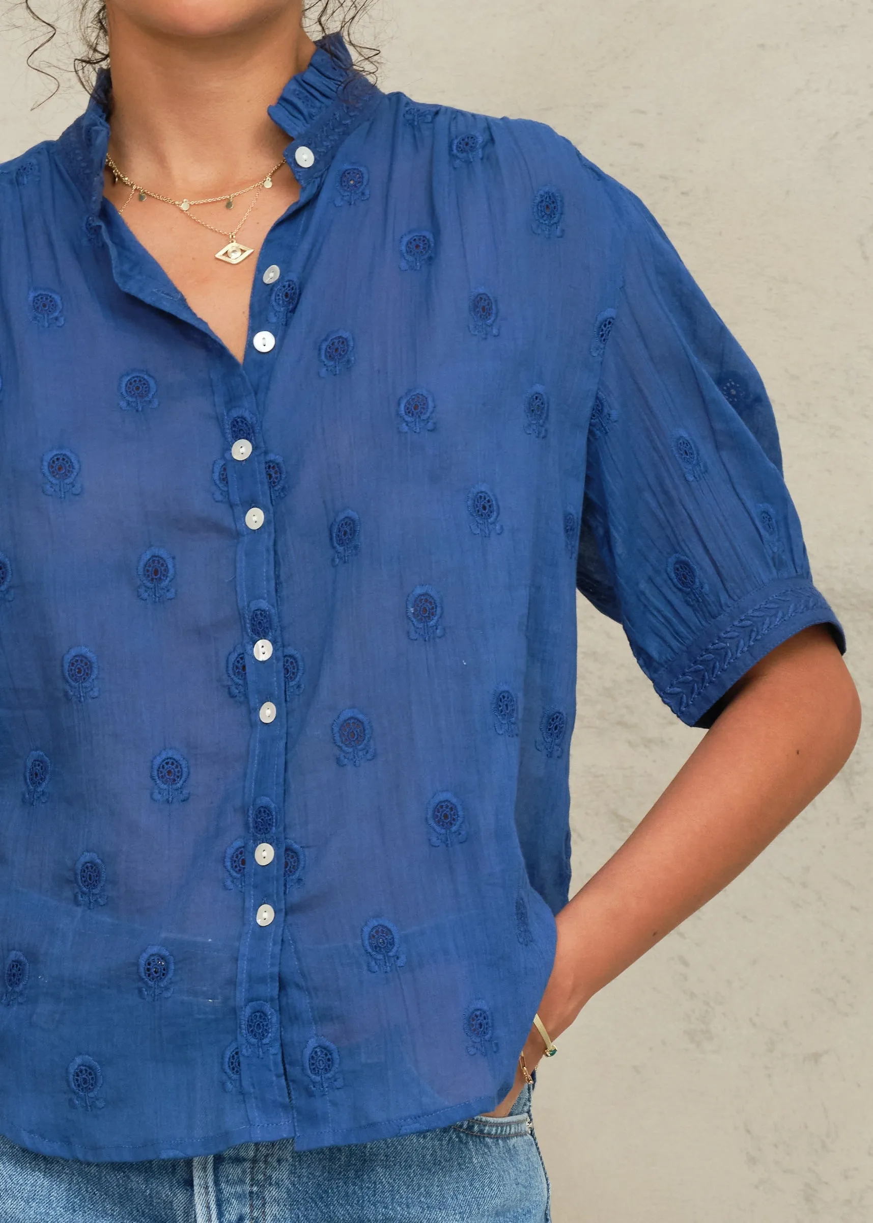 Frani Short Sleeve Top - Cobalt sold by M.A.B.E. product image thumbnail 5
