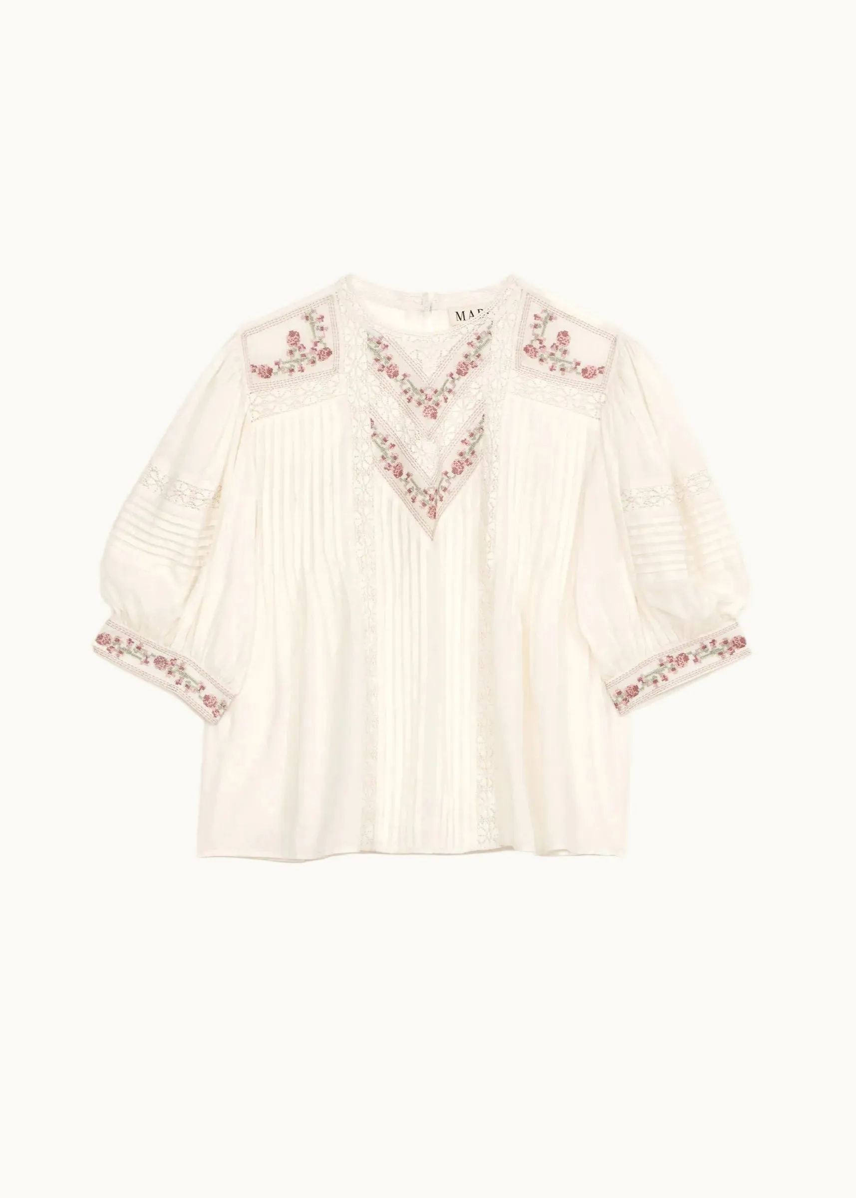 Fleur Short Sleeve Top - Ecru/Multi sold by M.A.B.E. product image thumbnail 5