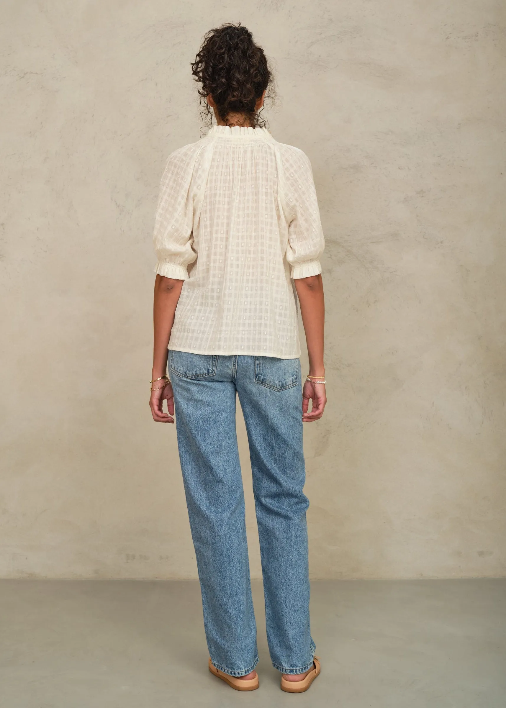 Etta Short Sleeve Top - Ecru sold by M.A.B.E. product image thumbnail 2