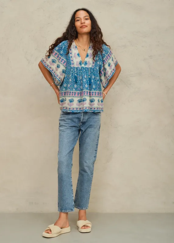 Myla Short Sleeve Top - Multi made by M.A.B.E.