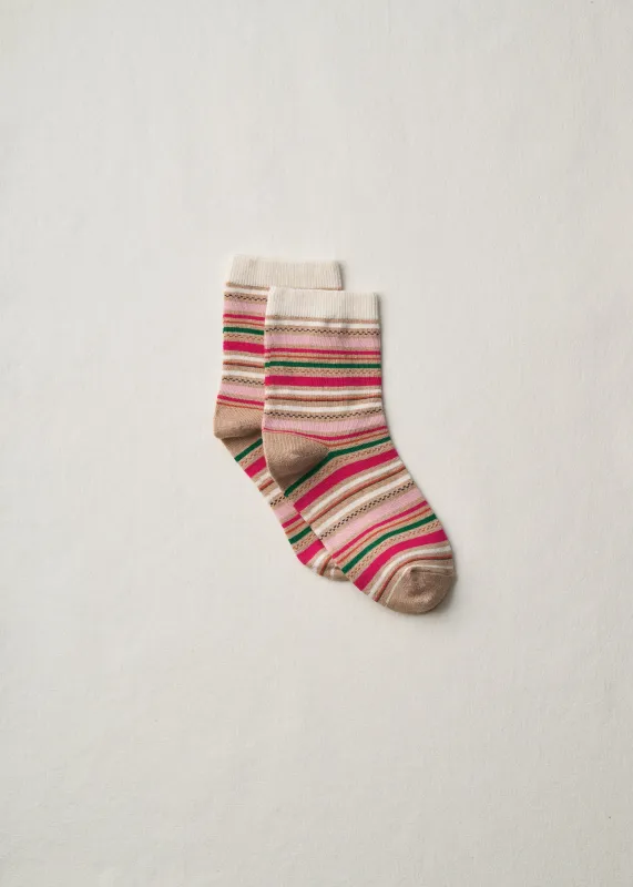 Organic Cotton Multi Stripe Socks | 4-2019 | Brown made by yahae