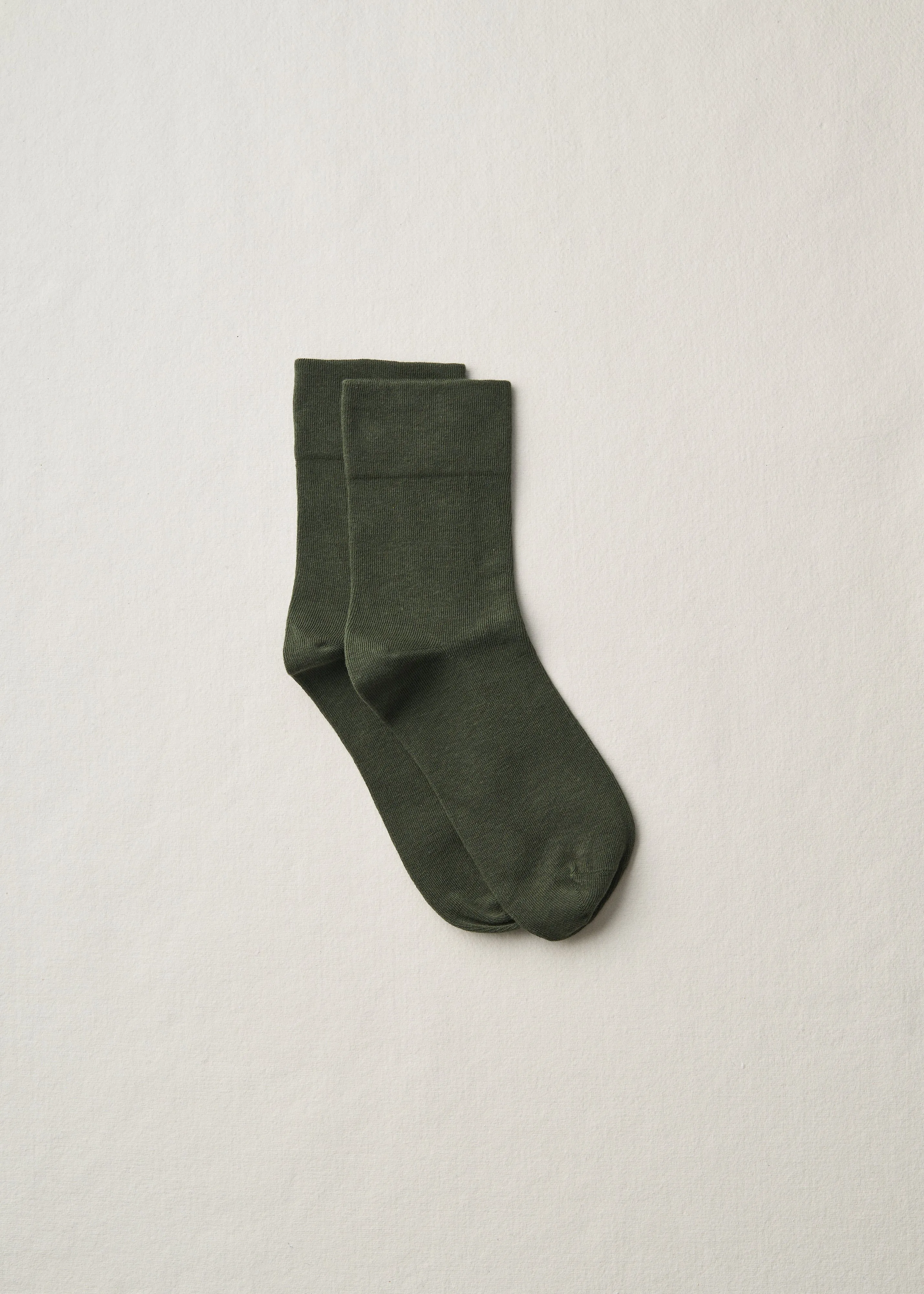Organic Cotton Rubber Free Plain Socks|4-1000|Khaki sold by yahae