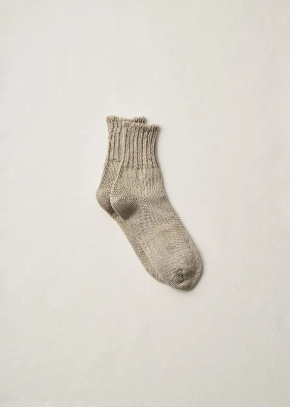 Linen Organic Cotton Ankle Socks | 4-2001 | Natural made by yahae