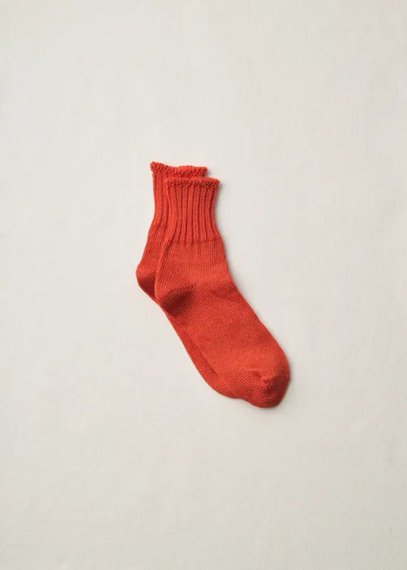 Linen Organic Cotton Ankle Socks | 4-2001 | Orange made by yahae