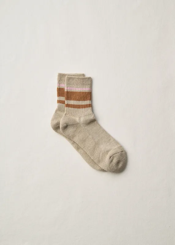 Organic Cotton Linen Pile Sole Line Socks | 4-2018 | Pink made by yahae