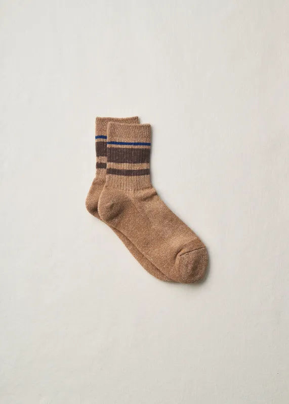 Organic Cotton Linen Pile Sole Line Socks | 4-2018 | Blue made by yahae