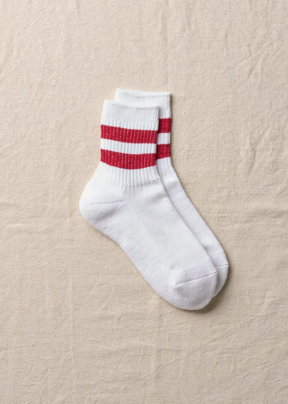 Organic Cotton Linen Pile Sole Line Socks | 4-2000 | Red made by yahae