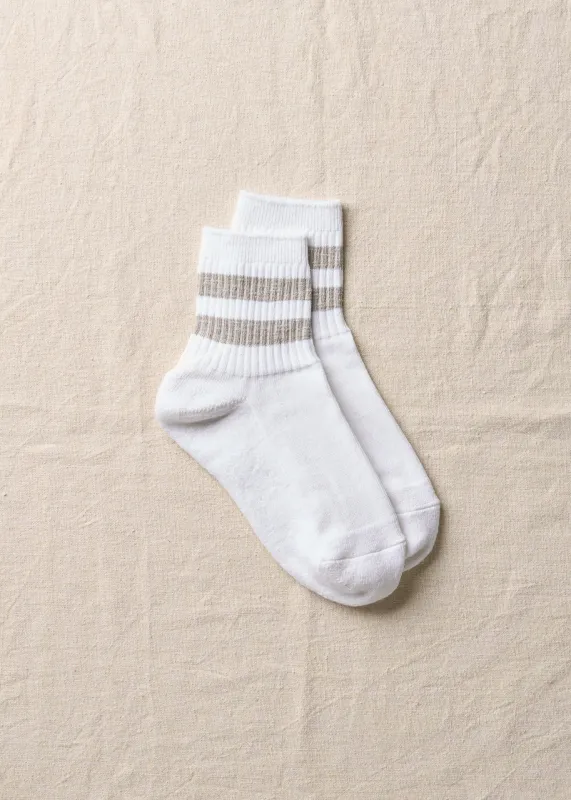 Organic Cotton Linen Pile Sole Line Socks | 4-2000 | Grey made by yahae