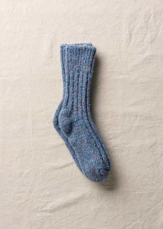 Recycled Wool Low Gauge Socks｜4-4012｜Light Blue made by yahae